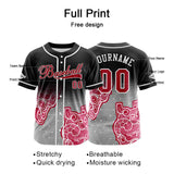 Custom Black Pink Button Down Baseball Jersey for Men Women Adult Youth Print Name Number Logo