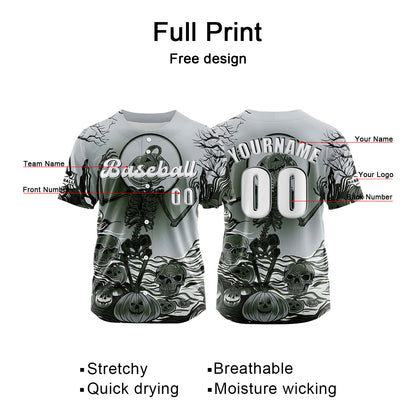 Custom Grey Button Down Baseball Jersey for Men Women Adult Youth Print Name Number Logo