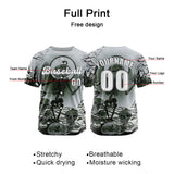Custom Grey Button Down Baseball Jersey for Men Women Adult Youth Print Name Number Logo