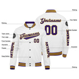 Custom Purple White Yellow Varsity Jackets for Men Women Youth Personalized Letterman Jackets