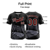 Custom Black Button Down Baseball Jersey for Men Women Adult Youth Print Name Number Logo