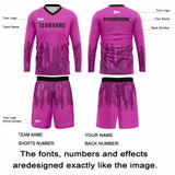 Custom Pink Black Basketball Soccer Football Shooting Long T-Shirt for Adults and Kids