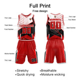 Custom Red Basketball Jersey Uniform Suit Printed Your Logo Name Number