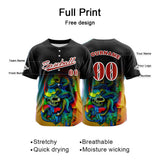 Custom Black Button Down Baseball Jersey for Men Women Adult Youth Print Name Number Logo