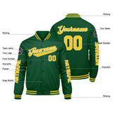 Custom Green Yellow Varsity Jackets for Men Women Youth Personalized Letterman Jackets