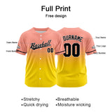 Custom Full Print Design  Baseball Jersey Light Pink&Yellow