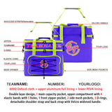 Custom Purple Fluorescent Green Double Layer Insulated Cooler Bag - 600D Oxford Waterproof Picnic Tote for Camping, Hiking & BBQ - Large Capacity Thermal Lunch Bag