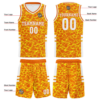 Custom Orange Reversible Basketball Suit for Adults and Kids Personalized Jersey