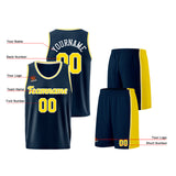 Custom Dark Blue-Yellow Basketball Jersey for Men Women Adult Youth Stitched Name Number Logo
