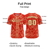 Custom Red Yellow Baseball Jersey Print Personalized Name, Number and Logo