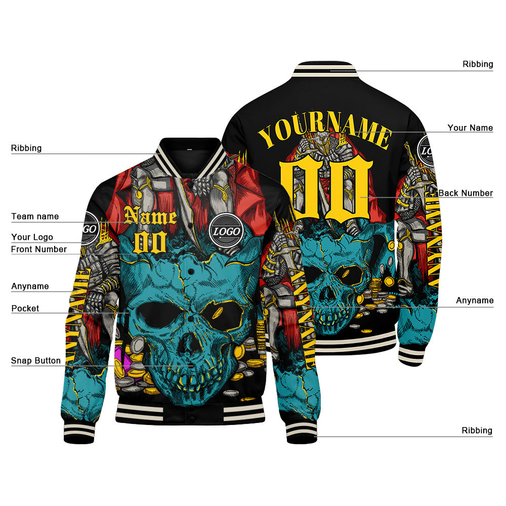 Custom Teal Yellow Varsity Jackets for Men Women Youth Personalized Letterman Jackets