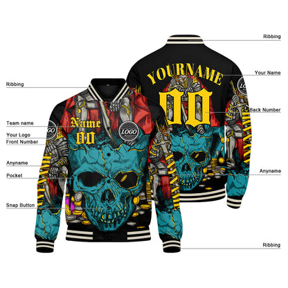 Custom Teal Yellow Varsity Jackets for Men Women Youth Personalized Letterman Jackets