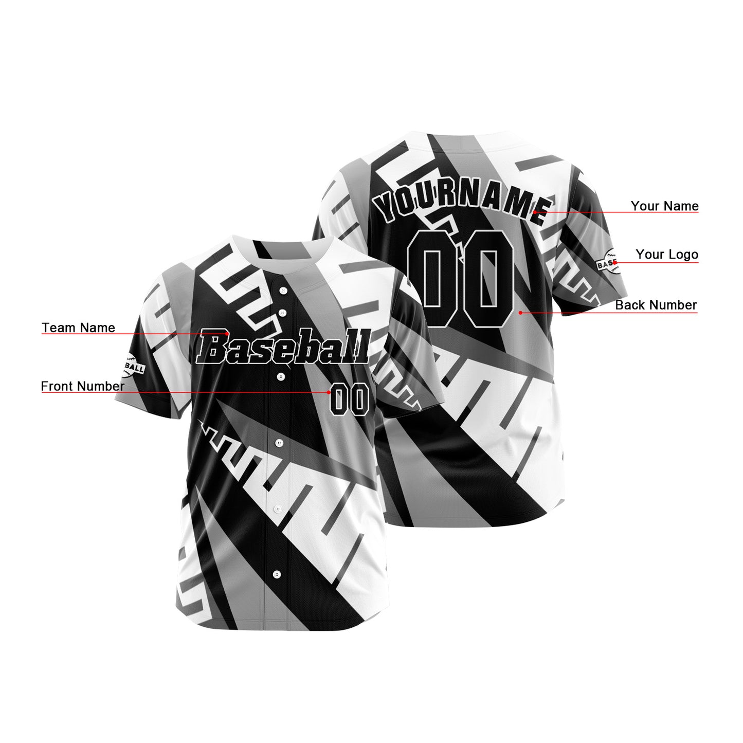 Custom Gray Button Down Baseball Jersey for Men Women Adult Youth Print Name Number Logo