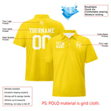 Custom Yellow White Football Polo Shirts  Add Your Unique Logo/Name/Number