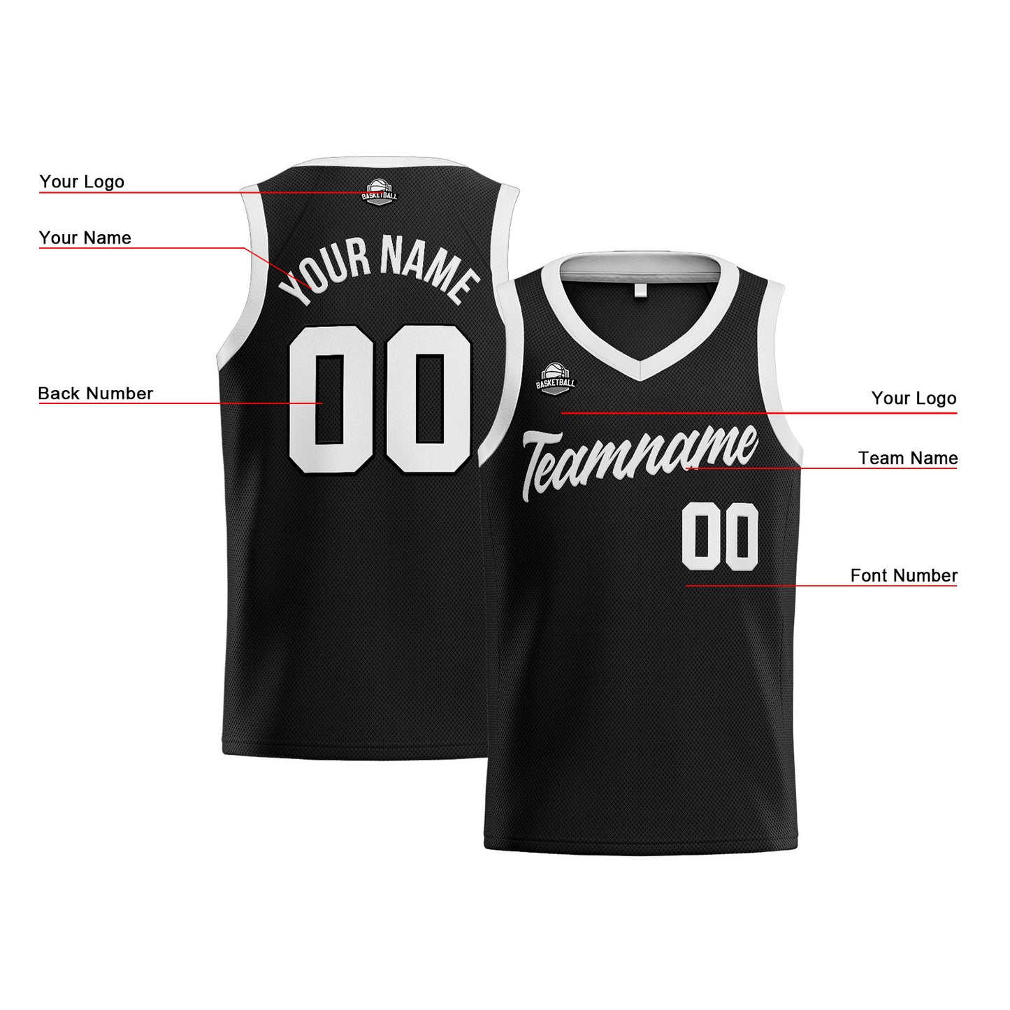 Custom Black White Basketball Jersey for Men Women Adult Youth Stitched Name Number Logo