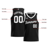 Custom Black White Basketball Jersey for Men Women Adult Youth Stitched Name Number Logo