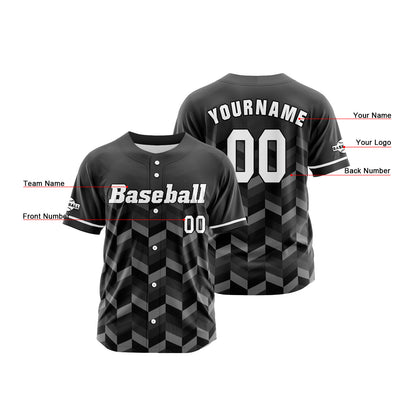 Custom Gray Button Down Baseball Jersey for Men Women Adult Youth Print Name Number Logo
