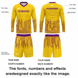 Custom Yellow Purple Basketball Soccer Football Shooting Long T-Shirt for Adults and Kids
