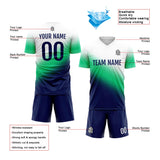 Custom Soccer Uniform Jersey Kids Adults Personalized Set Jersey Navy&Green&White