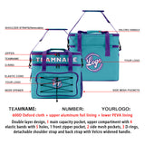 Custom Teal Purple Double Layer Insulated Cooler Bag - 600D Oxford Waterproof Picnic Tote for Camping, Hiking & BBQ - Large Capacity Thermal Lunch Bag