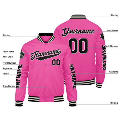 Custom Pink Varsity Jackets for Men Women Youth Personalized Letterman Jackets