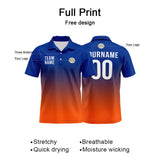 Custom Royal Orange Football Polo Shirts  Add Your Unique Logo/Name/Number