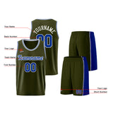 Custom Army Green-Royal Basketball Jersey for Men Women Adult Youth Stitched Name Number Logo