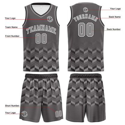 Custom Grey Basketball Jersey Uniform Suit Printed Your Logo Name Number