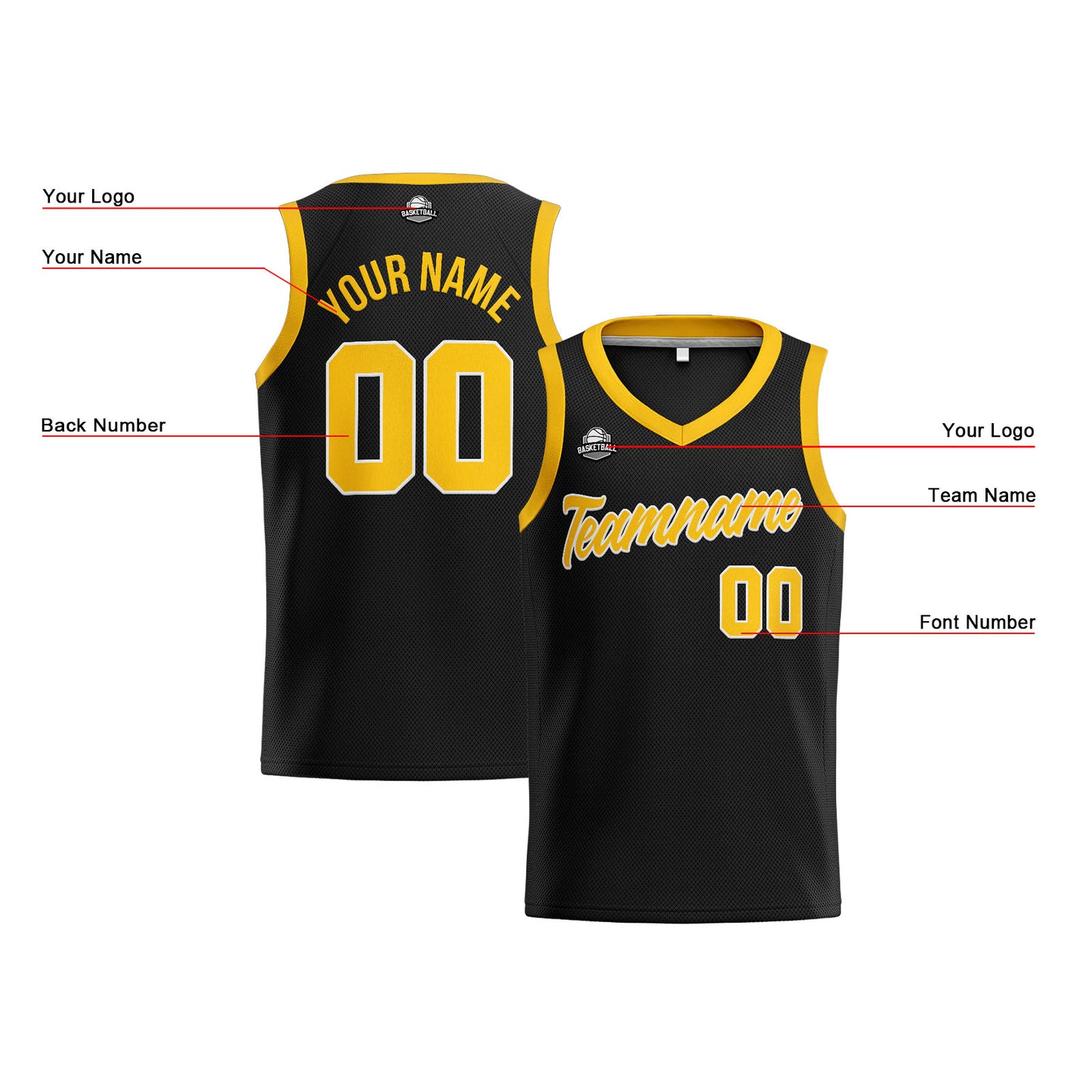 Custom Black Yellow Basketball Jersey for Men Women Adult Youth Stitched Name Number Logo