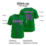 Custom Baseball Jersey Stitched Design Personalized Hip Hop Baseball Shirts Kelly Green-Purple