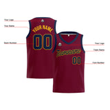Custom Burgundy Navy Basketball Jersey for Men Women Adult Youth Stitched Name Number Logo
