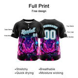 Custom Black Button Down Baseball Jersey for Men Women Adult Youth Print Name Number Logo