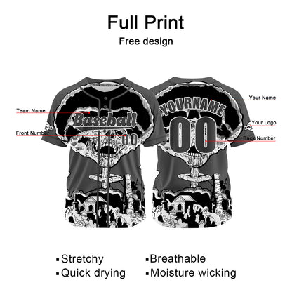 Custom Grey Baseball Jersey Print Personalized Name, Number and Logo
