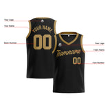 Custom Black Gold Basketball Jersey for Men Women Adult Youth Stitched Name Number Logo
