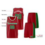 Custom Burgundy Green Basketball Jersey for Men Women Adult Youth Stitched Name Number Logo