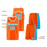 Custom Orange-Light Blue Basketball Jersey for Men Women Adult Youth Stitched Name Number Logo
