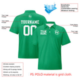 Custom Green White Football Polo Shirts  Add Your Unique Logo/Name/Number