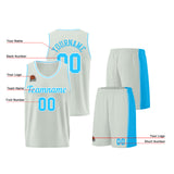 Custom Gray-Light Blue Basketball Jersey for Men Women Adult Youth Stitched Name Number Logo