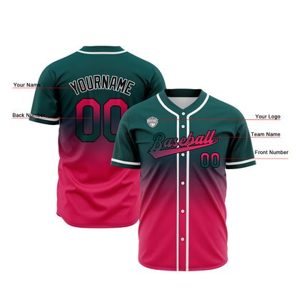 Custom Gradient Baseball Jerseys Personalized Name Number Logo