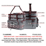 Custom Grey Brown All-Over Print Double Layer Insulated Cooler Bag - Waterproof 600D Oxford Picnic Tote for Team Events & Outdoor BBQ