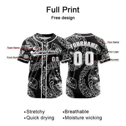 Custom Grey Button Down Baseball Jersey for Men Women Adult Youth Print Name Number Logo