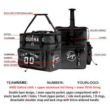 Custom Grey Black All-Over Print Double Layer Insulated Cooler Bag - Waterproof 600D Oxford Picnic Tote for Team Events & Outdoor BBQ