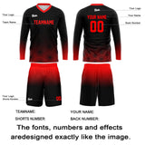 Custom Black Red Basketball Soccer Football Shooting Long T-Shirt for Adults and Kids