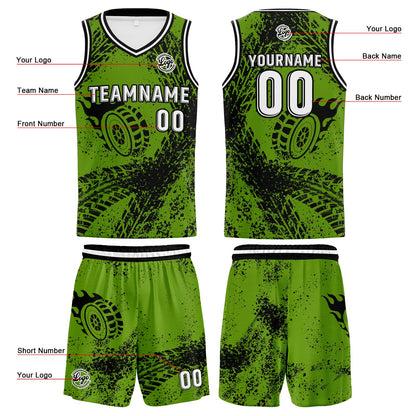 Custom Green Black Basketball Jersey Uniform Suit Printed Your Logo Name Number