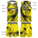Custom Yellow Black Basketball Jersey Uniform Suit Printed Your Logo Name Number