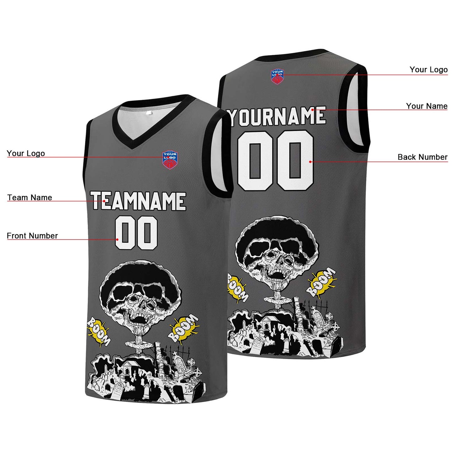Custom basketball jersey for men and women. Stitched and printed name, number and logo