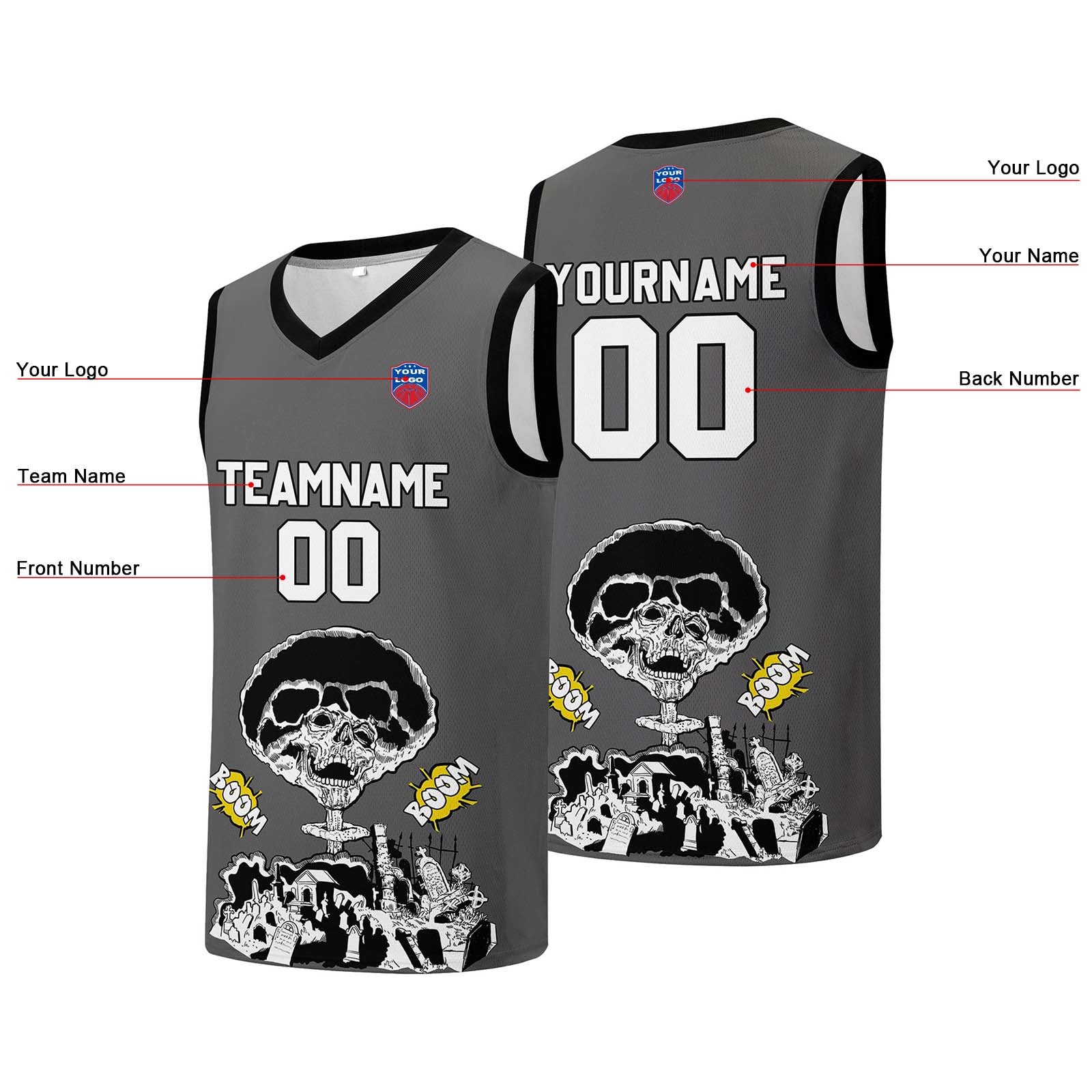 Custom basketball jersey for men and women. Stitched and printed name, number and logo