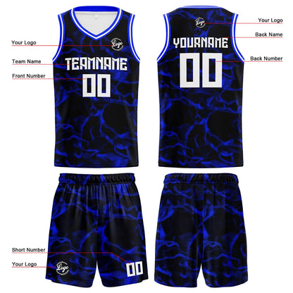 Custom Navy Royal Reversible Basketball Suit for Adults and Kids Personalized Jersey