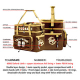 Custom Brown Yellow All-Over Print Double Layer Insulated Cooler Bag - Waterproof 600D Oxford Picnic Tote for Team Events & Outdoor BBQ