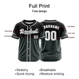 Custom Grey Black Button Down Baseball Jersey for Men Women Adult Youth Print Name Number Logo